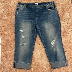Size 24 Lane Bryant Distressed Cuffed Jeans